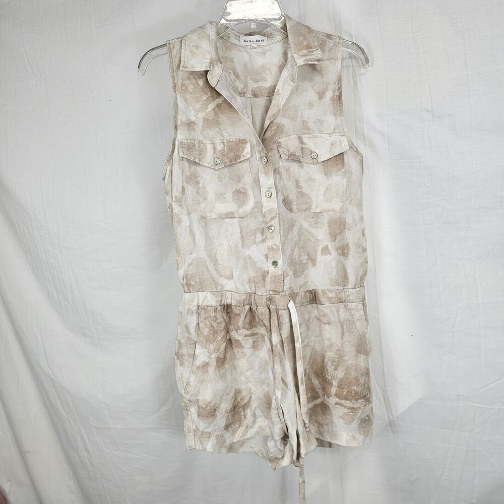 Bella Dahl Drawstring Utility Romper In Safari Khaki Women's Size Small